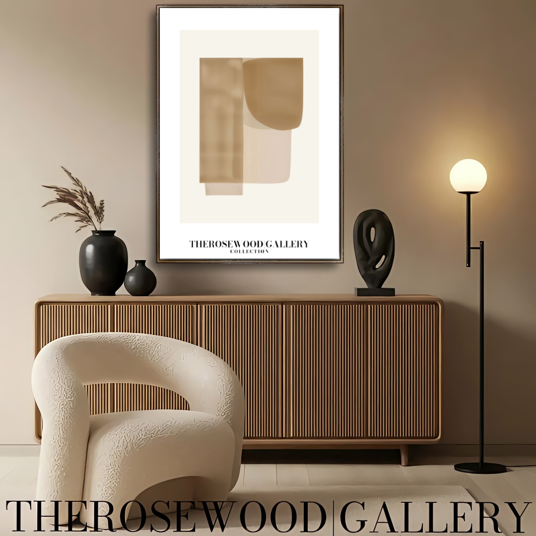 Modern Minimalist Abstract Print | Digital Wall Art | Warm Neutrals | Elegant Composition | Cozy Contemporary Decor