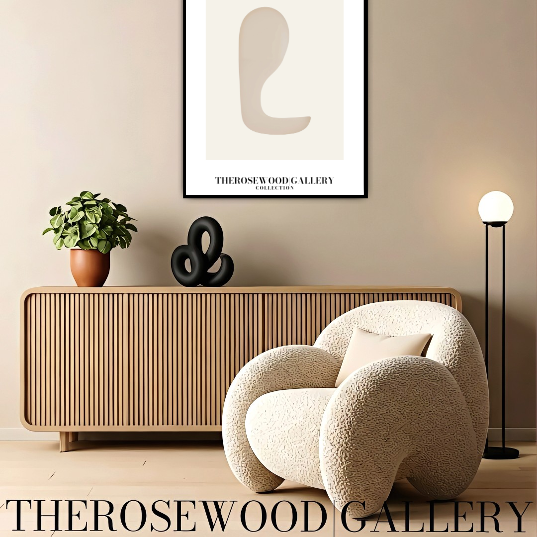 Contemporary Abstract Wall Art | Digital Geometric Design | Neutral Tones | Minimalist Aesthetic | Inviting Home Gallery