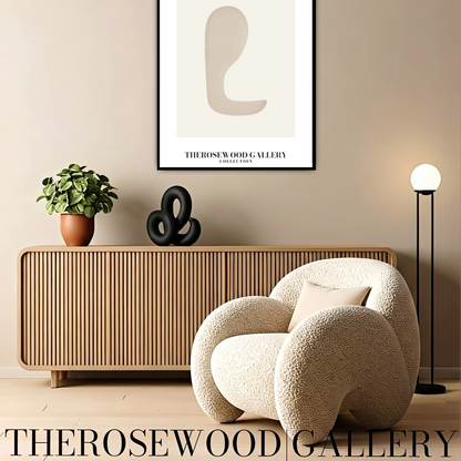 Contemporary Abstract Wall Art | Digital Geometric Design | Neutral Tones | Minimalist Aesthetic | Inviting Home Gallery