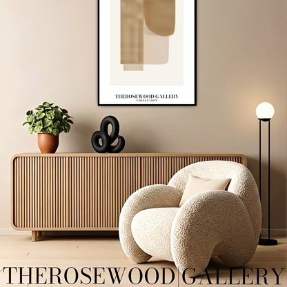 Modern Minimalist Abstract Print | Digital Wall Art | Warm Neutrals | Elegant Composition | Cozy Contemporary Decor