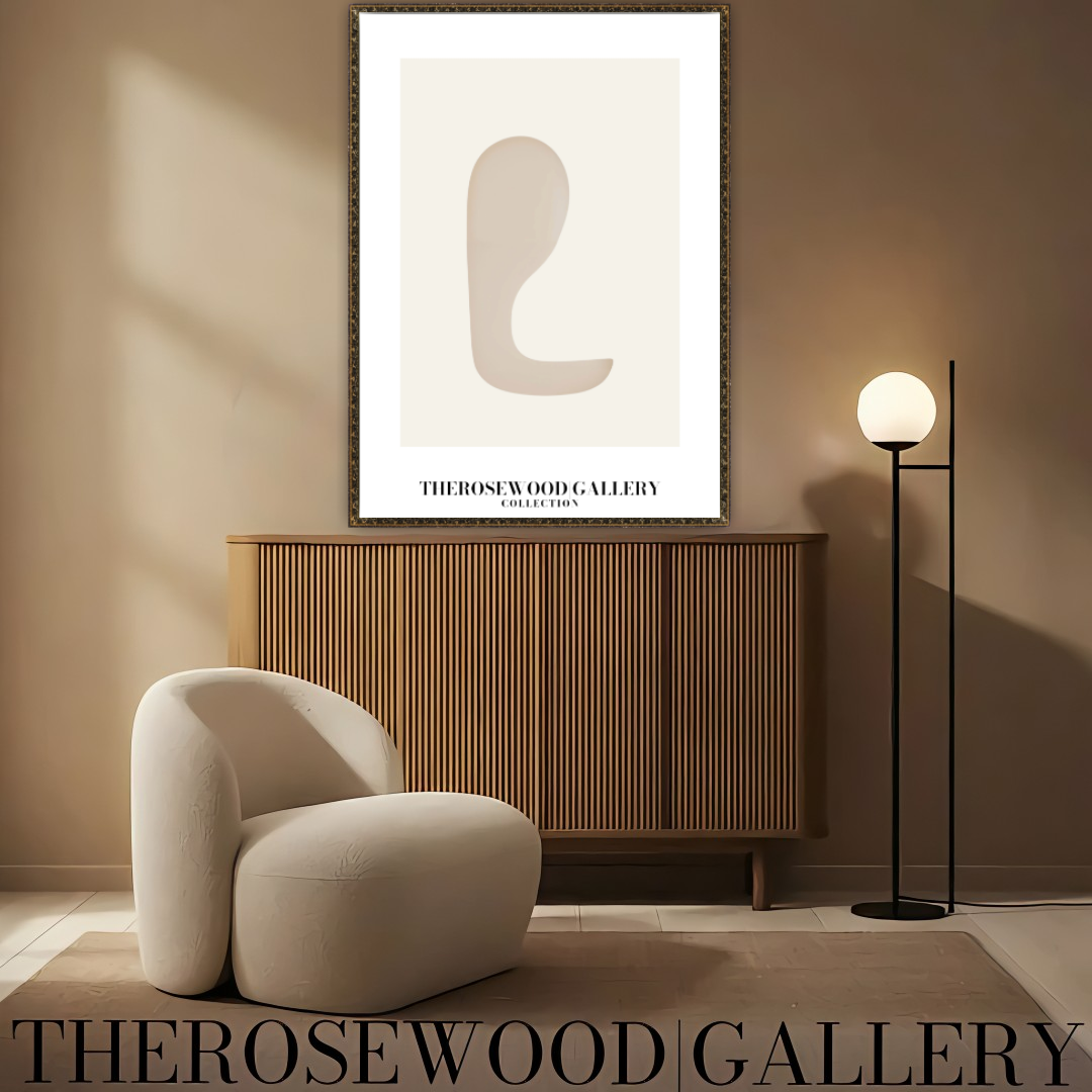 Contemporary Abstract Wall Art | Digital Geometric Design | Neutral Tones | Minimalist Aesthetic | Inviting Home Gallery