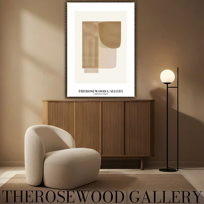 Modern Minimalist Abstract Print | Digital Wall Art | Warm Neutrals | Elegant Composition | Cozy Contemporary Decor