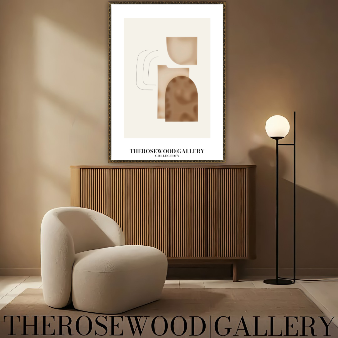 Elegant Black Lines | Contemporary Abstract Print | Square Digital Design | Warm Tones | Minimalist Wall Art | Cozy Home Gallery