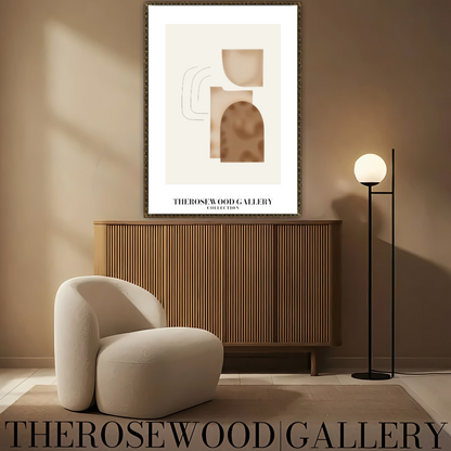 Elegant Black Lines | Contemporary Abstract Print | Square Digital Design | Warm Tones | Minimalist Wall Art | Cozy Home Gallery