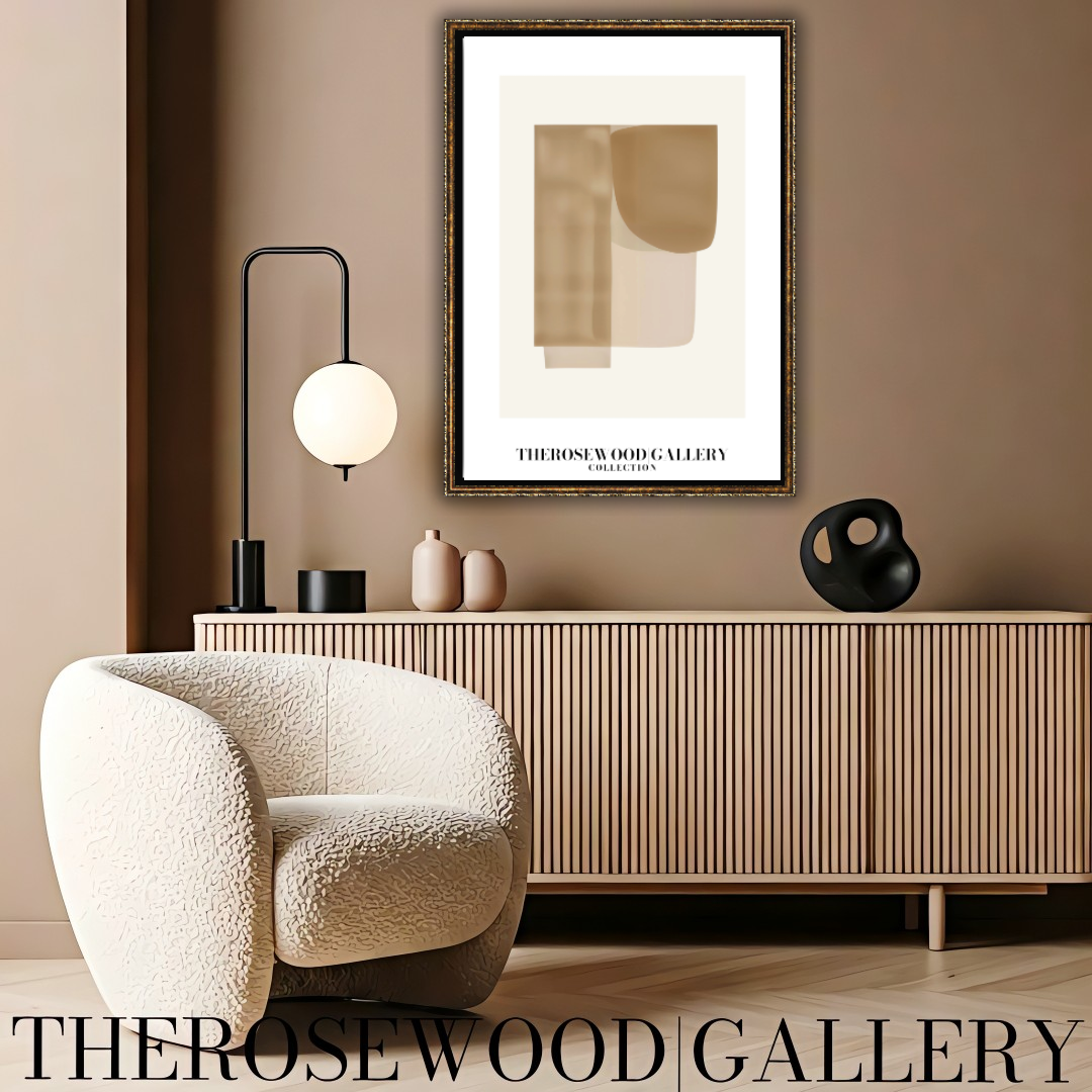 Modern Minimalist Abstract Print | Digital Wall Art | Warm Neutrals | Elegant Composition | Cozy Contemporary Decor