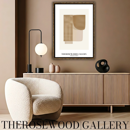 Modern Minimalist Abstract Print | Digital Wall Art | Warm Neutrals | Elegant Composition | Cozy Contemporary Decor