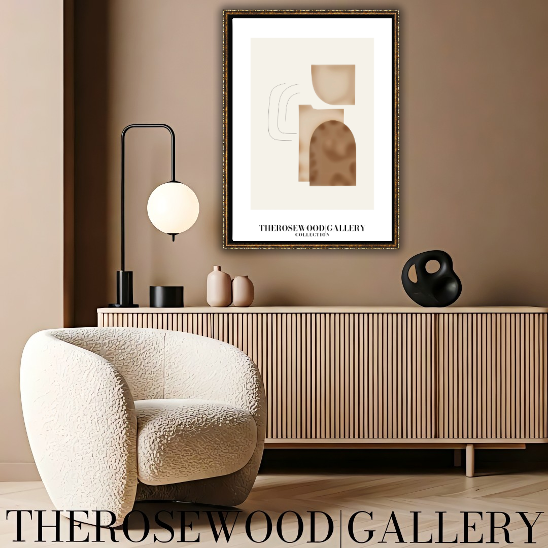 Elegant Black Lines | Contemporary Abstract Print | Square Digital Design | Warm Tones | Minimalist Wall Art | Cozy Home Gallery