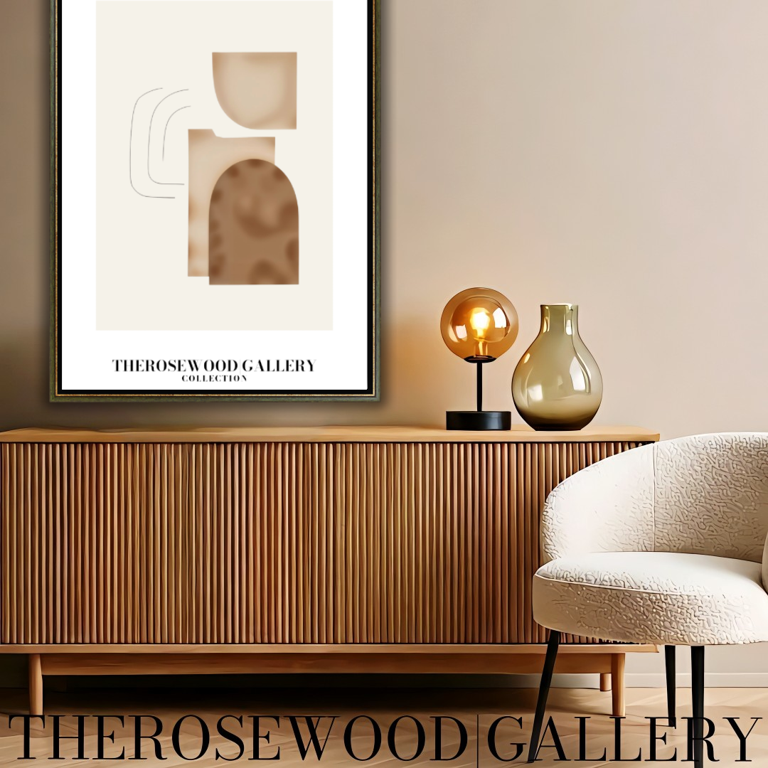 Elegant Black Lines | Contemporary Abstract Print | Square Digital Design | Warm Tones | Minimalist Wall Art | Cozy Home Gallery