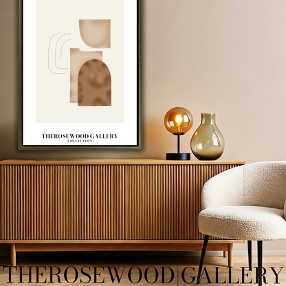 Elegant Black Lines | Contemporary Abstract Print | Square Digital Design | Warm Tones | Minimalist Wall Art | Cozy Home Gallery