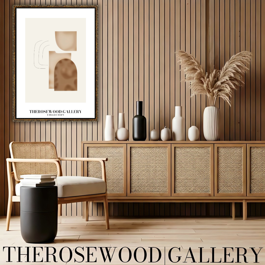 Elegant Black Lines | Contemporary Abstract Print | Square Digital Design | Warm Tones | Minimalist Wall Art | Cozy Home Gallery