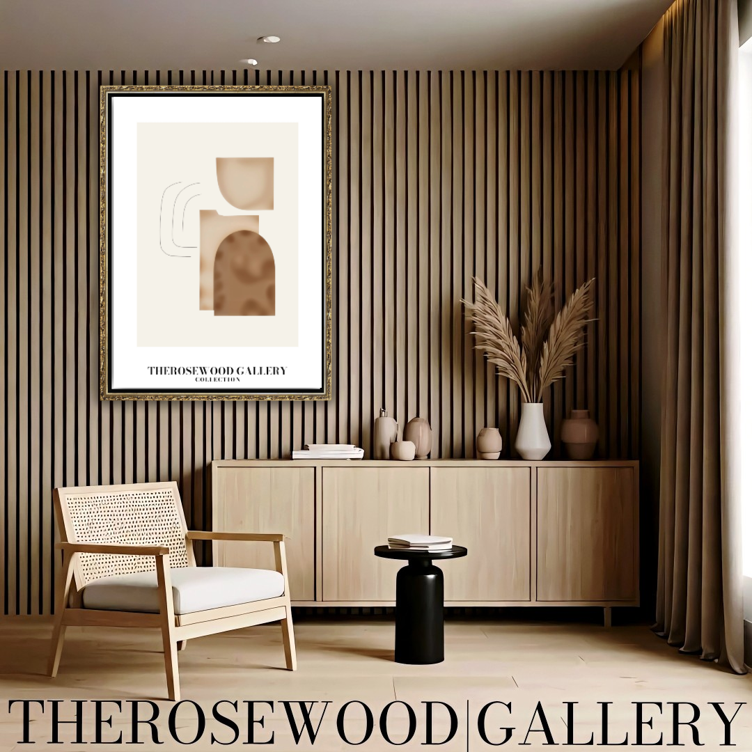 Elegant Black Lines | Contemporary Abstract Print | Square Digital Design | Warm Tones | Minimalist Wall Art | Cozy Home Gallery