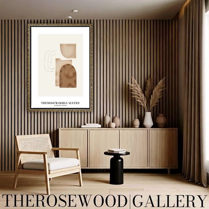 Elegant Black Lines | Contemporary Abstract Print | Square Digital Design | Warm Tones | Minimalist Wall Art | Cozy Home Gallery