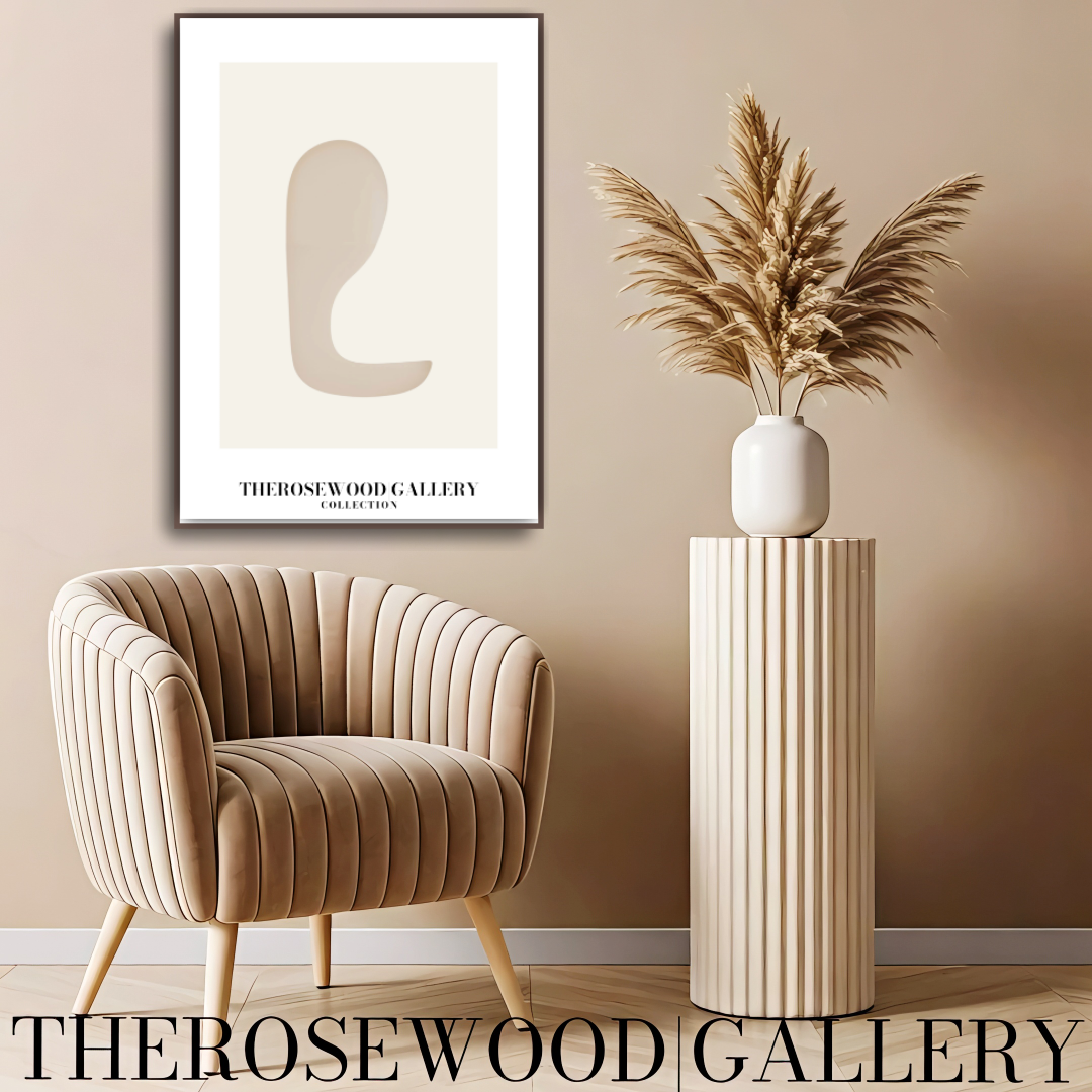 Contemporary Abstract Wall Art | Digital Geometric Design | Neutral Tones | Minimalist Aesthetic | Inviting Home Gallery