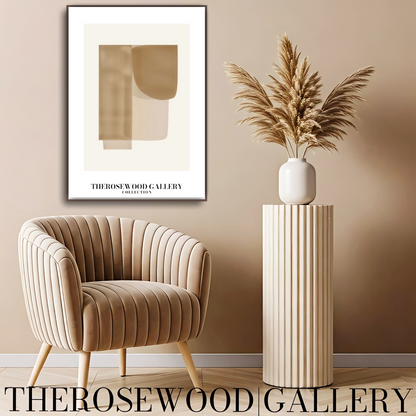 Modern Minimalist Abstract Print | Digital Wall Art | Warm Neutrals | Elegant Composition | Cozy Contemporary Decor