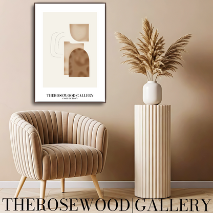 Elegant Black Lines | Contemporary Abstract Print | Square Digital Design | Warm Tones | Minimalist Wall Art | Cozy Home Gallery