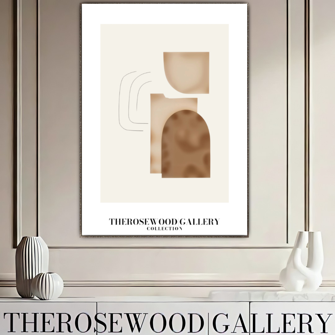 Elegant Black Lines | Contemporary Abstract Print | Square Digital Design | Warm Tones | Minimalist Wall Art | Cozy Home Gallery