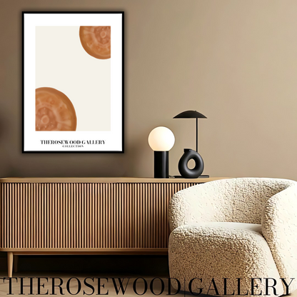 Contemporary Cercle Artwork | Digital Canvas | Brown-Orange Warm | Stylish Forms | Serene Minimalist Decor