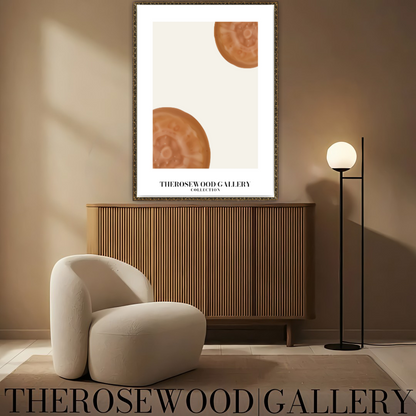 Contemporary Cercle Artwork | Digital Canvas | Brown-Orange Warm | Stylish Forms | Serene Minimalist Decor