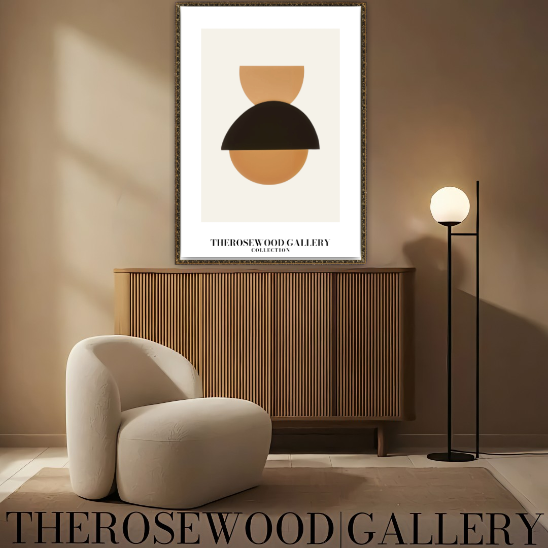 Refined Balanced Artwork | Modern Digital Wall Art | Black Orange Tones | Creative Outlines | Geometric Minimal Ambience