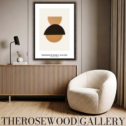 Refined Balanced Artwork | Modern Digital Wall Art | Black Orange Tones | Creative Outlines | Geometric Minimal Ambience