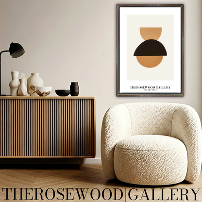 Refined Balanced Artwork | Modern Digital Wall Art | Black Orange Tones | Creative Outlines | Geometric Minimal Ambience
