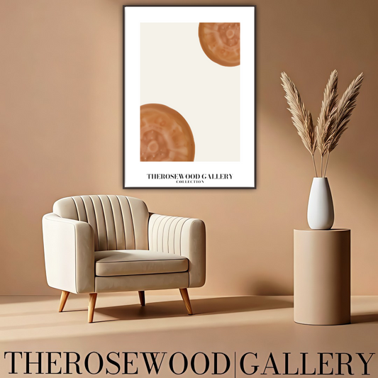 Contemporary Cercle Artwork | Digital Canvas | Brown-Orange Warm | Stylish Forms | Serene Minimalist Decor