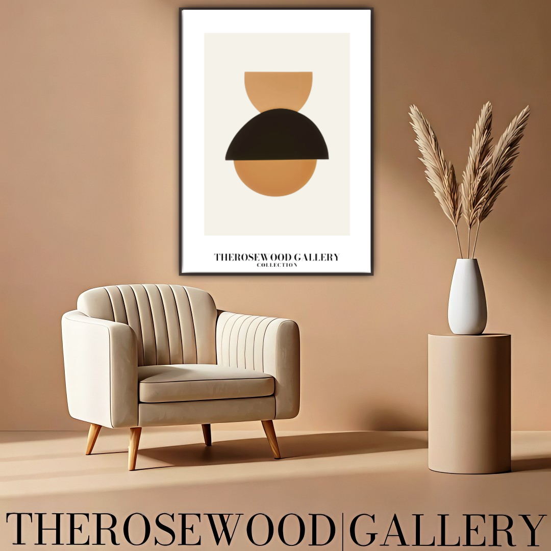 Refined Balanced Artwork | Modern Digital Wall Art | Black Orange Tones | Creative Outlines | Geometric Minimal Ambience