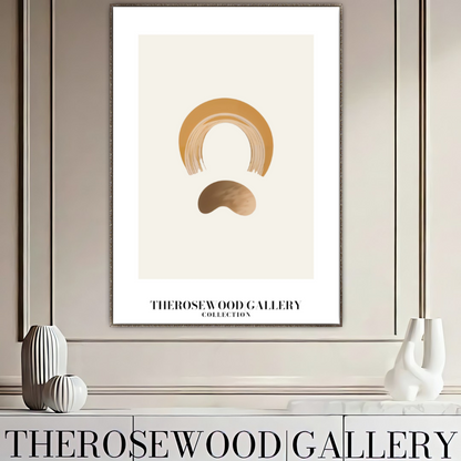 Chic Harmonious Poster | Digital Modern Home Decor | Off-Orange Palette | Artistic Profiles | Tranquil Simple Interior