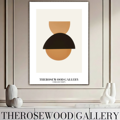 Refined Balanced Artwork | Modern Digital Wall Art | Black Orange Tones | Creative Outlines | Geometric Minimal Ambience