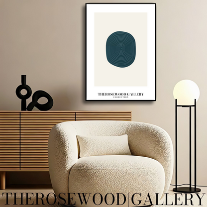 High Definition Printable Art | Contemporary Design | Dark Turquoise | Cercle Minimalism | Serene Wall Decor