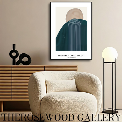Modern Geometric Wall Art | Printable High Definition | Soothing Dark Blue Colors | Artistic Lines | Elegant Contemporary Decor