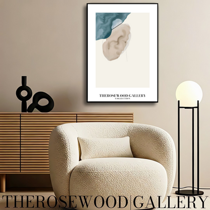 Refined Printable Digital Artwork | High Definition Quality | Elegant Soft Azur Tones | Beige Watercolor  | Minimalist Home