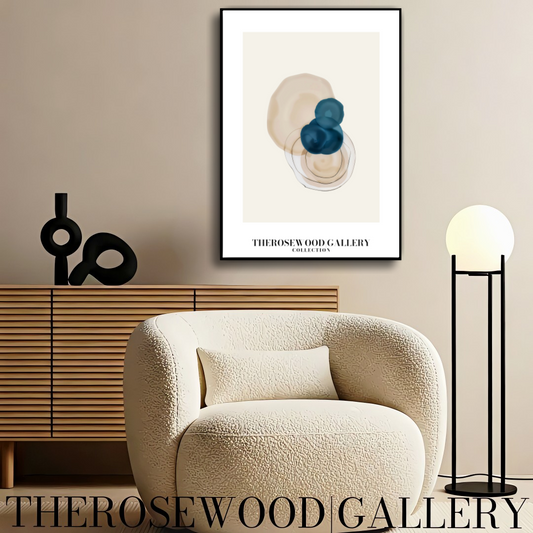 Artistic Digital Canvas | Printable High Definition Wall Décor | Azure Palette | Modern Geometric Art | Peaceful Living Space