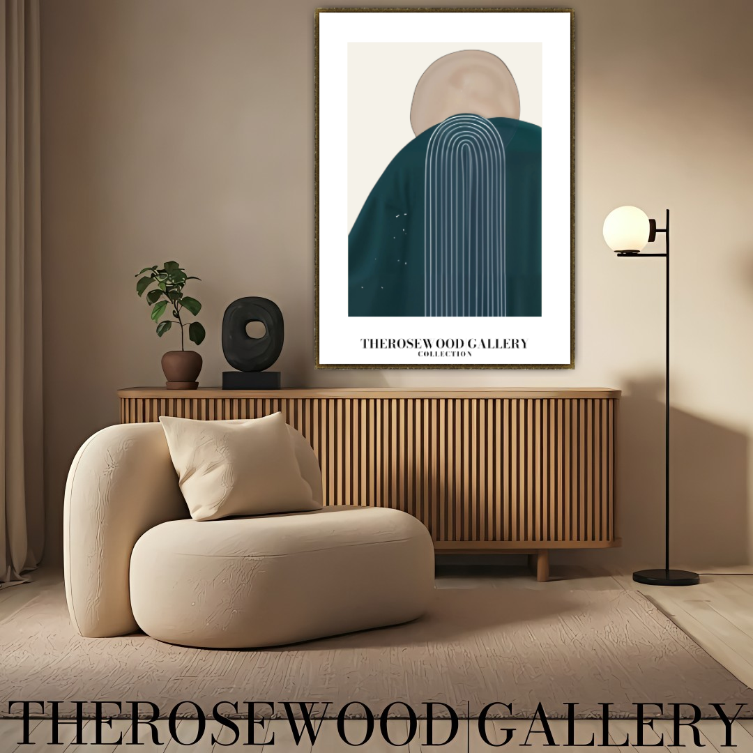 Modern Geometric Wall Art | Printable High Definition | Soothing Dark Blue Colors | Artistic Lines | Elegant Contemporary Decor
