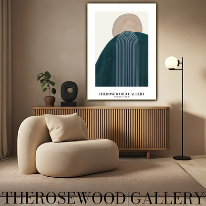 Modern Geometric Wall Art | Printable High Definition | Soothing Dark Blue Colors | Artistic Lines | Elegant Contemporary Decor