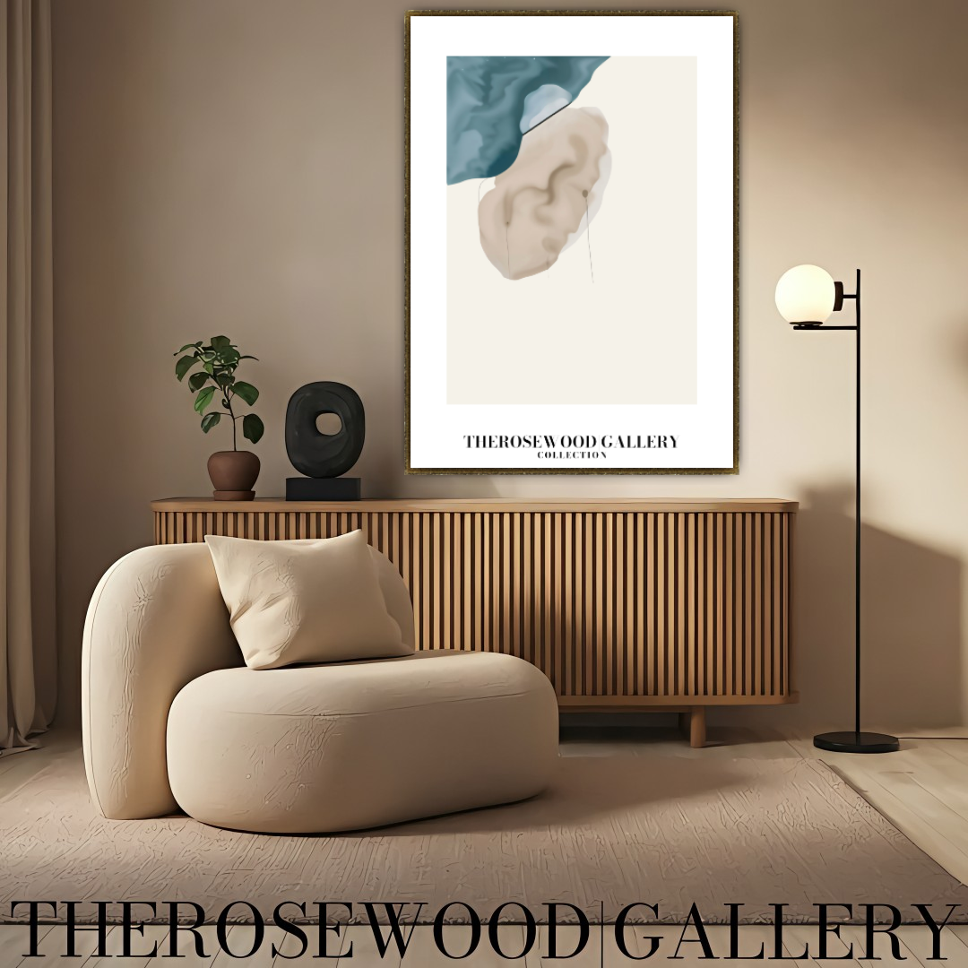 Refined Printable Digital Artwork | High Definition Quality | Elegant Soft Azur Tones | Beige Watercolor  | Minimalist Home