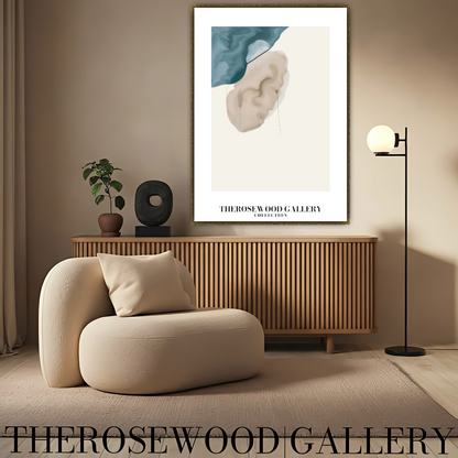 Refined Printable Digital Artwork | High Definition Quality | Elegant Soft Azur Tones | Beige Watercolor  | Minimalist Home
