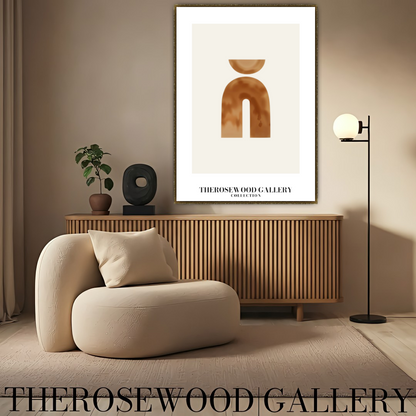 Art mural numérique Modern Balance | Impression haute définition | Tons bronze subtils | Élégance géométrique artistique | Décoration minimaliste