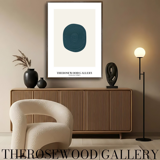 High Definition Printable Art | Contemporary Design | Dark Turquoise | Cercle Minimalism | Serene Wall Decor