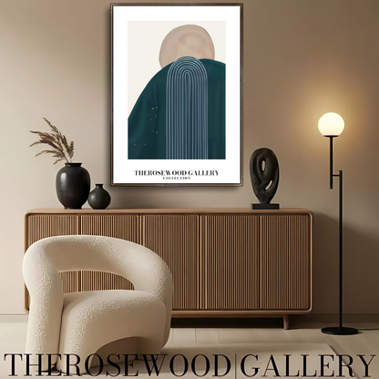 Modern Geometric Wall Art | Printable High Definition | Soothing Dark Blue Colors | Artistic Lines | Elegant Contemporary Decor