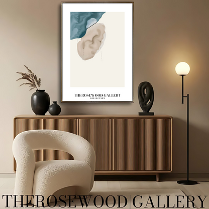 Refined Printable Digital Artwork | High Definition Quality | Elegant Soft Azur Tones | Beige Watercolor  | Minimalist Home