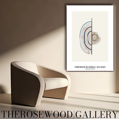 Minimalistisches druckbares Kunstwerk | Hohe Auflösung | Dezente Blautöne | Geometrische künstlerische Linien | Elegante Wand