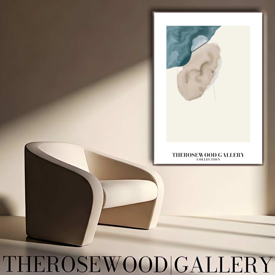Refined Printable Digital Artwork | High Definition Quality | Elegant Soft Azur Tones | Beige Watercolor  | Minimalist Home