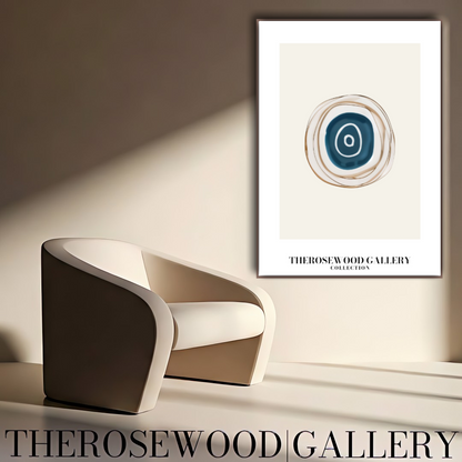 Contemporary Digital Art Print | Printable High Definition | Blue Hues |  Artistic Cercles Design | Serene Minimalist Atmosphere