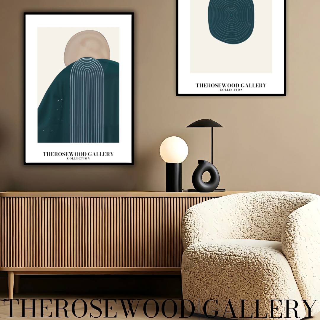Modern Geometric Wall Art | Printable High Definition | Soothing Dark Blue Colors | Artistic Lines | Elegant Contemporary Decor