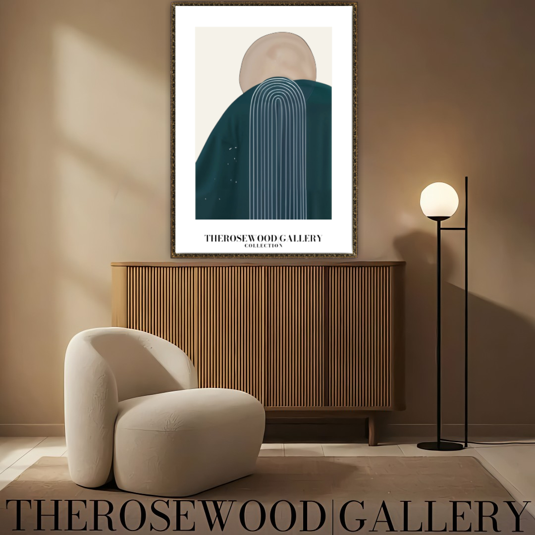 Modern Geometric Wall Art | Printable High Definition | Soothing Dark Blue Colors | Artistic Lines | Elegant Contemporary Decor