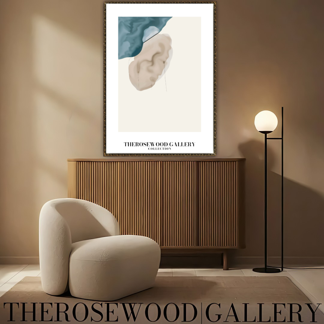 Refined Printable Digital Artwork | High Definition Quality | Elegant Soft Azur Tones | Beige Watercolor  | Minimalist Home