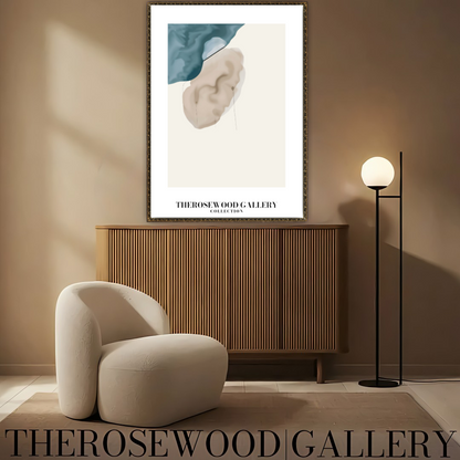Refined Printable Digital Artwork | High Definition Quality | Elegant Soft Azur Tones | Beige Watercolor  | Minimalist Home