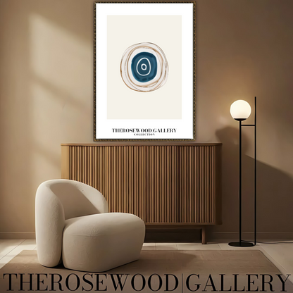 Contemporary Digital Art Print | Printable High Definition | Blue Hues |  Artistic Cercles Design | Serene Minimalist Atmosphere
