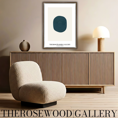 High Definition Printable Art | Contemporary Design | Dark Turquoise | Cercle Minimalism | Serene Wall Decor